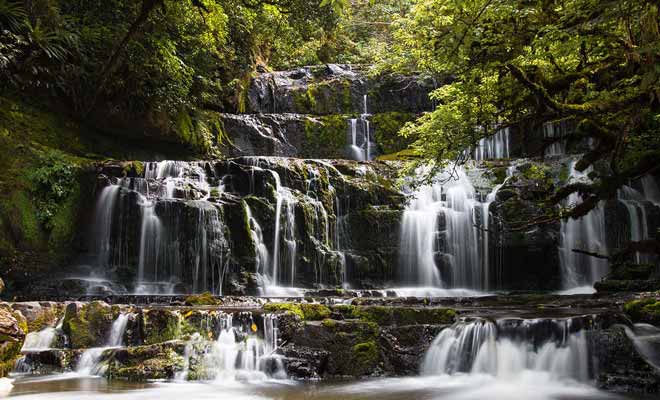 Le débit des Purakaunui Falls varie selon la saison et la quantité de pluie tombée.