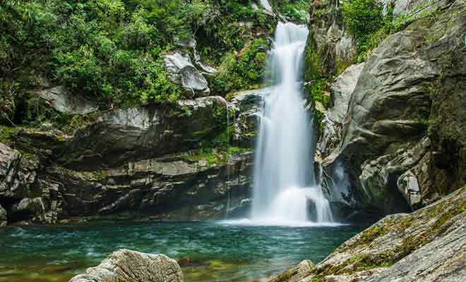 Suivez une courte randonnée d'une heure pour rejoindre les Wainui Falls.