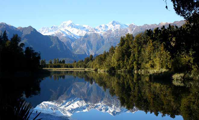 Lorsque le reflet du lac est parfait, on a du mal à distinguer si la photo est à l'endroit ou à l'envers.