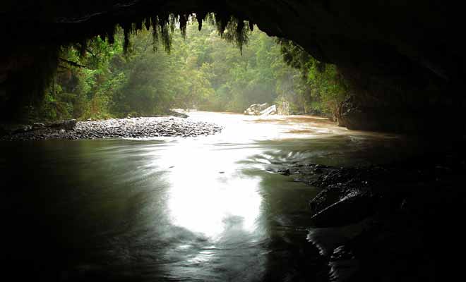 La Fox River Touriste Cave se visite en compagnie d'un guide. Le sentier qui y mène était jadis emprunté par les prospecteurs d'or.