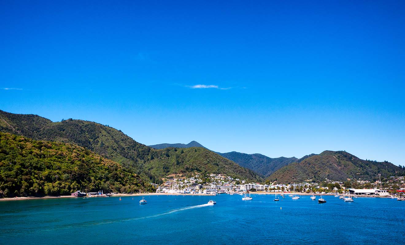 Si Wellington est la capitale du pays, Picton en revanche n'est qu'une petite ville. Néanmoins, le cadre est tout simplement paradisiaque.