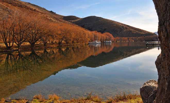 Les mois d'automne sont spectaculaires dans la province de l'Otago. Les arbres de Queenstown et Wanaka se couvrent de feuilles orangées.