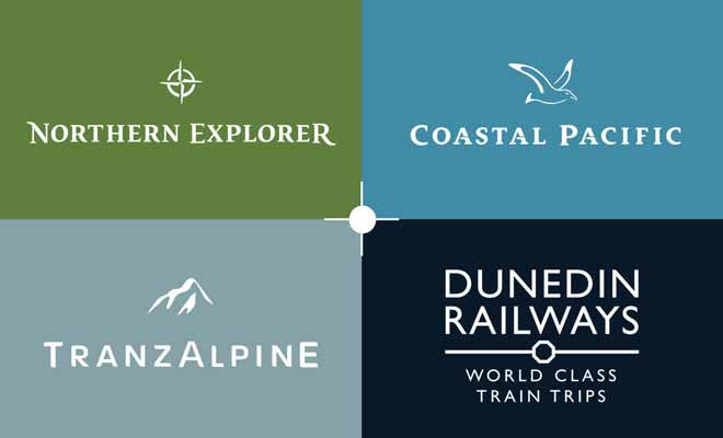 KiwiRails et Dunedin Railways sont les deux principales compagnie de train du pays qui opèrent sur l'Île du Nord et l'Île du Sud.