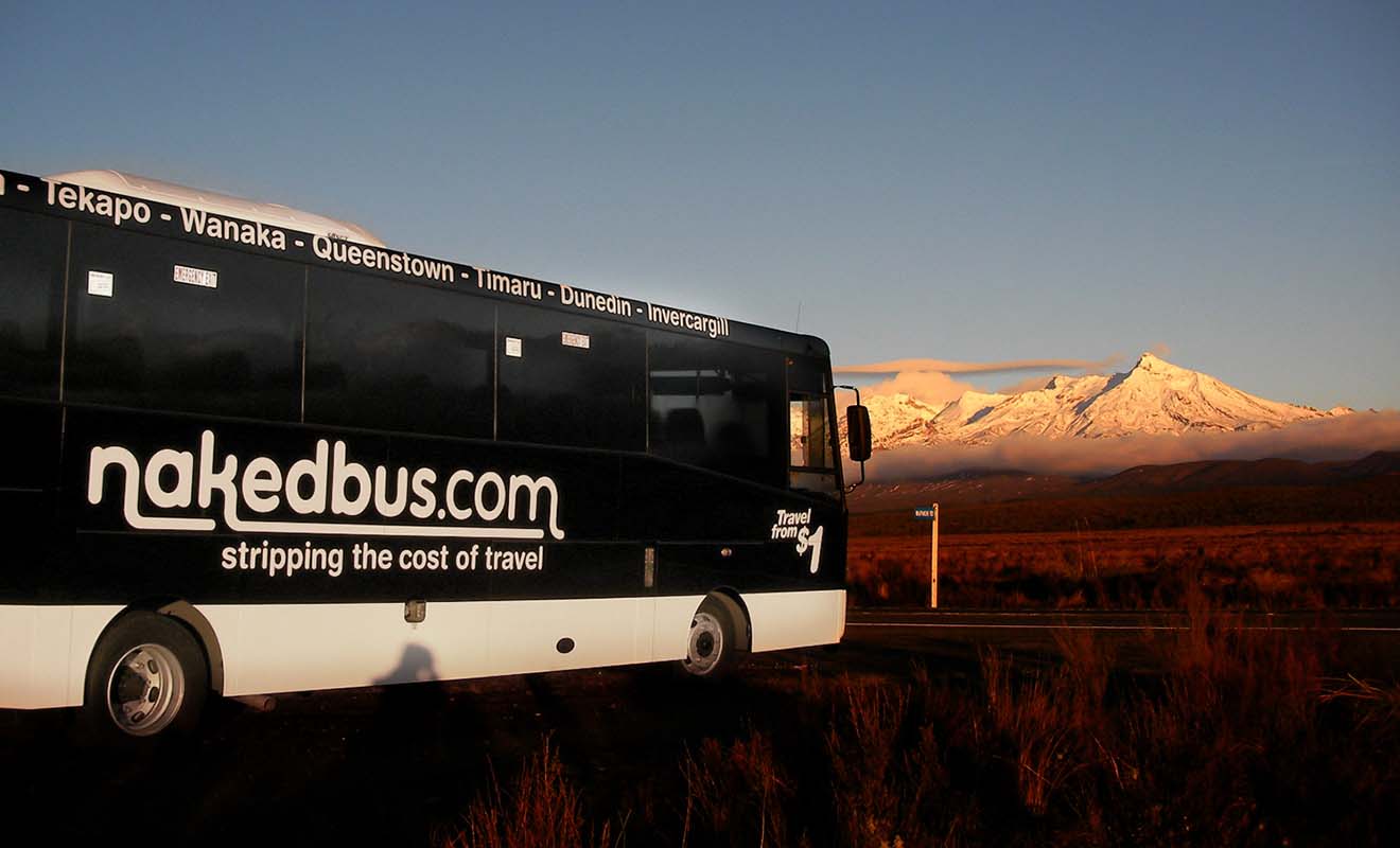 NakedBus dessert aussi des lieux emblématiques de Nouvelle-Zélande.