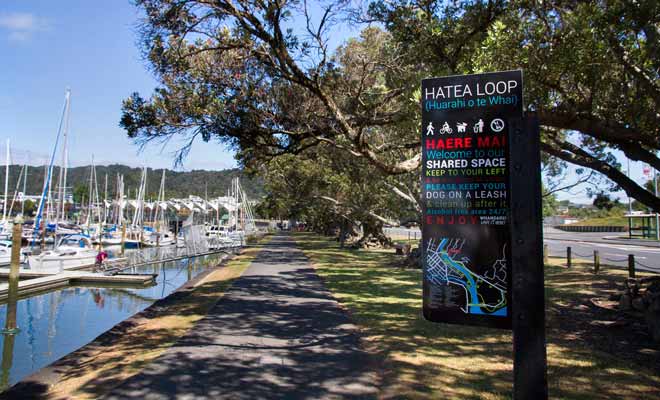 Hatea loop est une promenade en boucle qui fait le tour de la marina de Whangarei. À l’ombre des arbres vous longerez les quais ou accostent les voiliers.