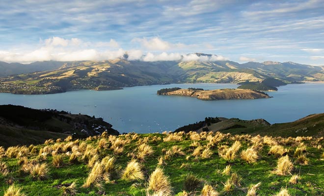 De SH74 biedt toegang tot Akaroa, maar de reisroute wordt niet aanbevolen voor camper reizigers. Jammer voor hen, omdat het landschap schilderachtig is.