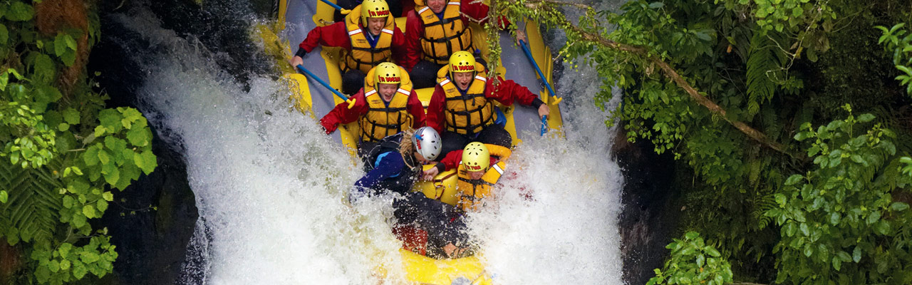 A rafting trip in a cascade of Taupo.