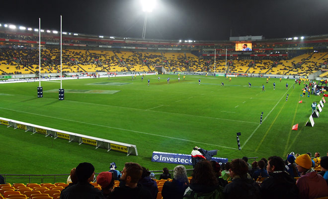 Als de legendarische Allblacks niet op het veld staan, en als het geen beslissende wedstrijd is, zijn de stadions zelden volgeboekt in Nieuw-Zeeland. Jammer voor de sfeer!