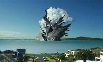 Simulation d'éruption volcanique
