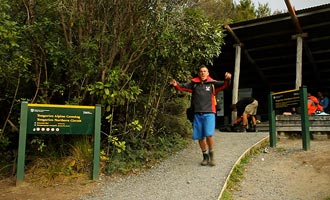 Il faut rallier le parking de Ketetahi en traversant un paysage volcanique puis une forêt.